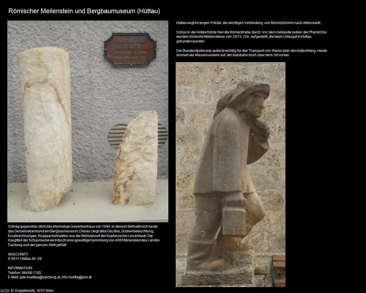 Römischer Meilenstein und Bergbaumuseum (Hüttau) in Kulturatlas-SALZBURG