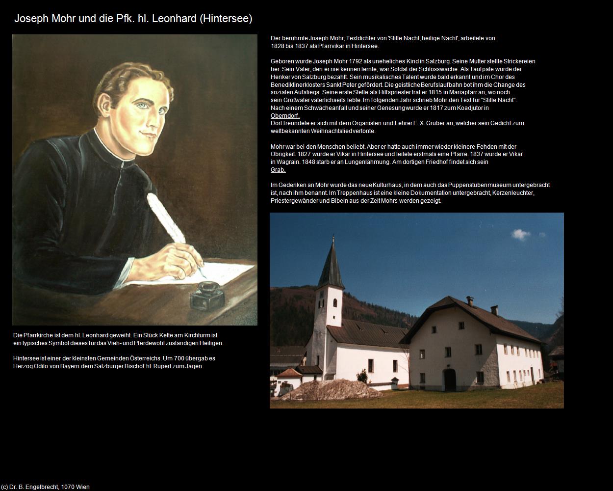 Joseph Mohr und die Pfk. hl. Leonhard (Hintersee) in Kulturatlas-SALZBURG(c)B.Engelbrecht