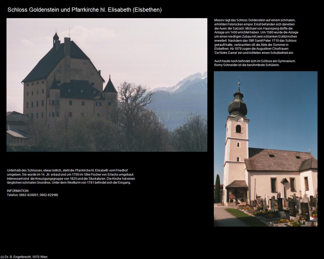 Schloss Goldenstein und Pfk. hl. Elisabeth (Elsbethen) (Elsbethen-Glasenbach  ) in Kulturatlas-SALZBURG