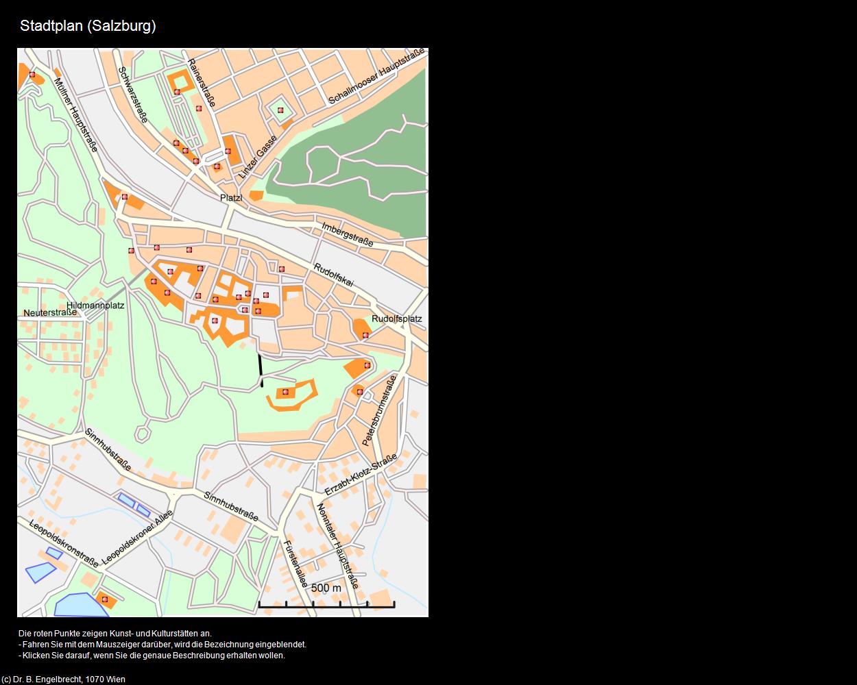 Stadtplan (Salzburg-Landeshauptstadt) in Kulturatlas-SALZBURG(c)B.Engelbrecht