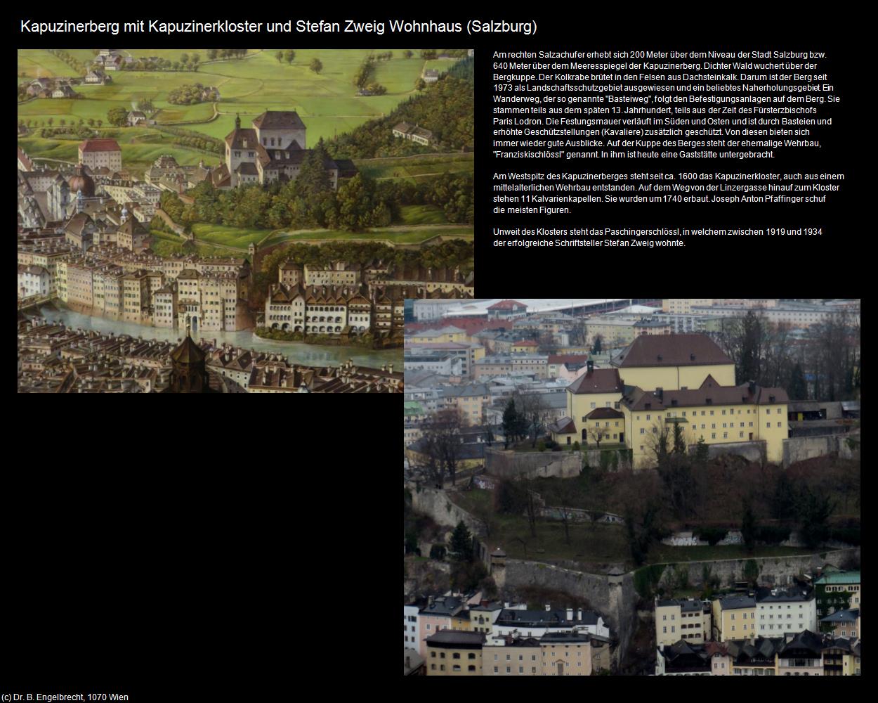 Kapuzinerberg mit Kapuzinerkloster und Stefan Zweig Wohnhaus (Al (Salzburg-Landeshauptstadt) in Kulturatlas-SALZBURG