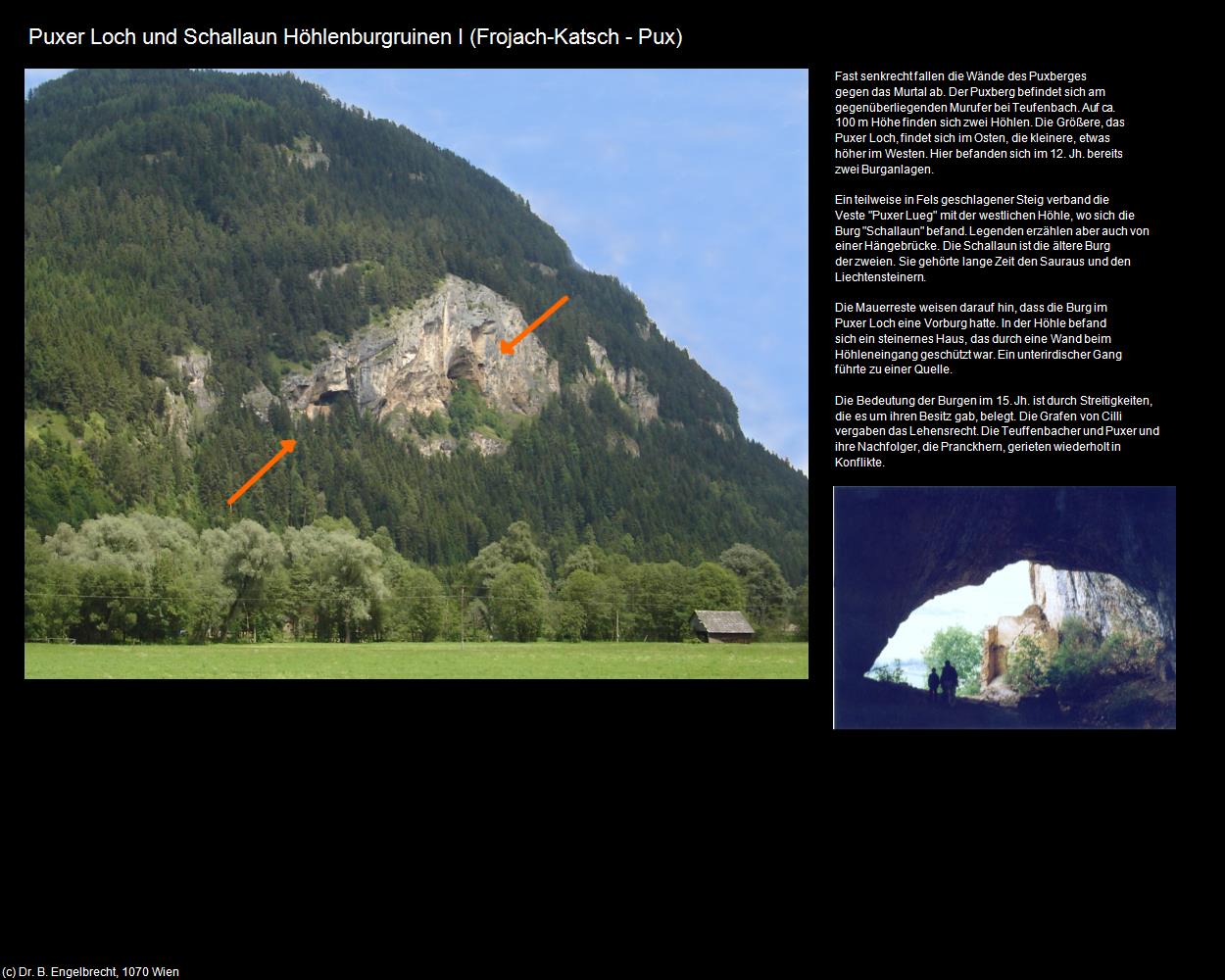 Puxer Loch und Schallaun Höhlenburgruinen I (Frojach-Katsch) in Kulturatlas-STEIERMARK