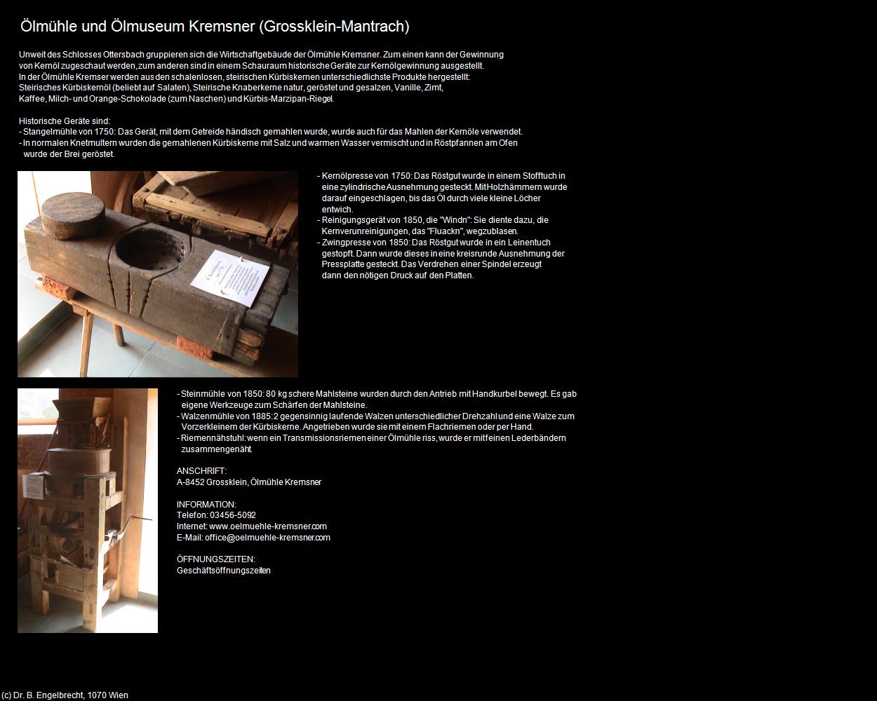Ölmühle und Ölmuseum Kremsner (Großklein) in Kulturatlas-STEIERMARK