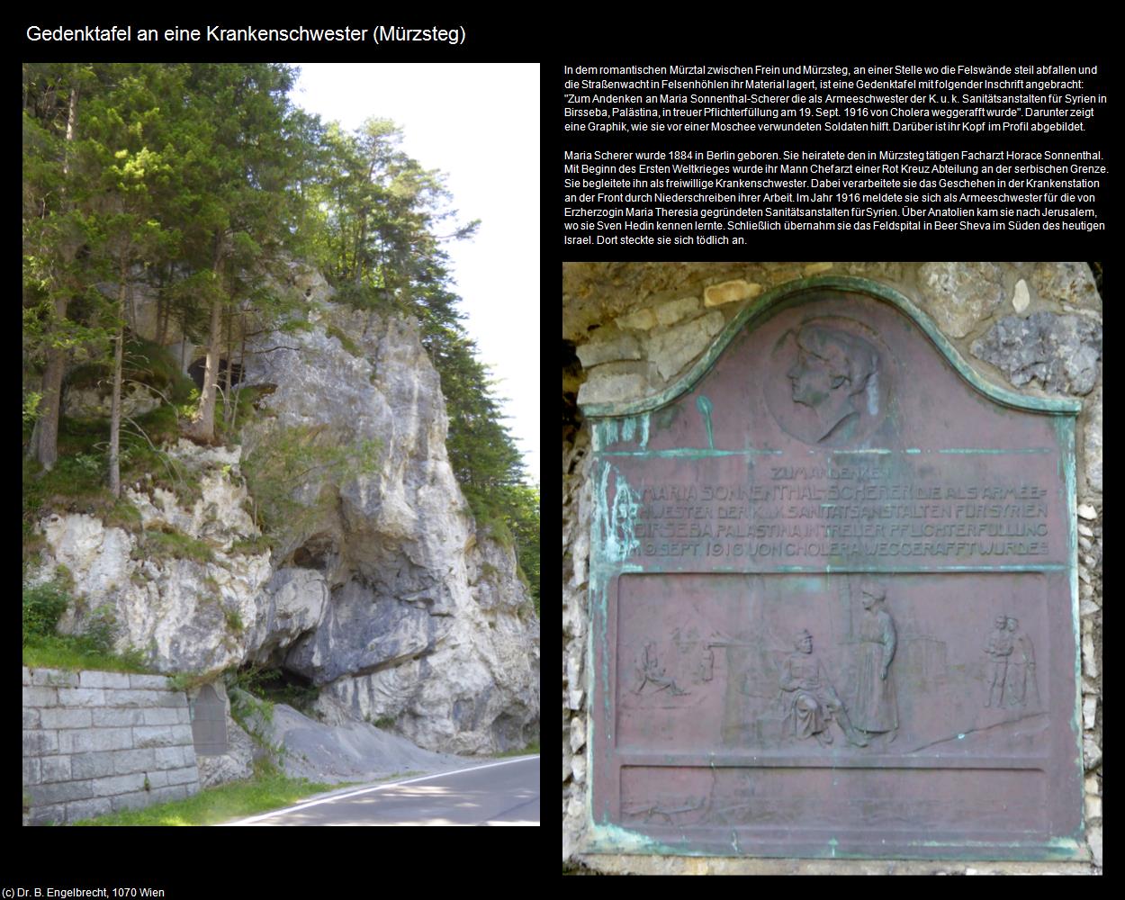 Gedenktafelan eine Krankenschwester  (Mürzsteg/Neuberg an der Mürz) in Kulturatlas-STEIERMARK