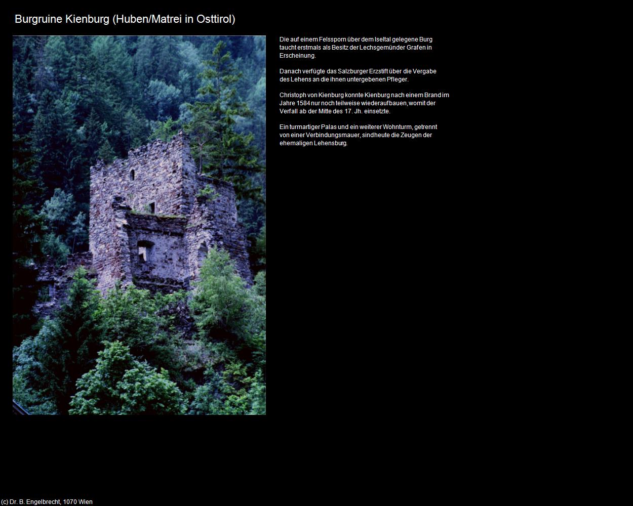 Burgruine Kienburg (Huben/Matrei in Osttirol) in Kulturatlas-TIROL