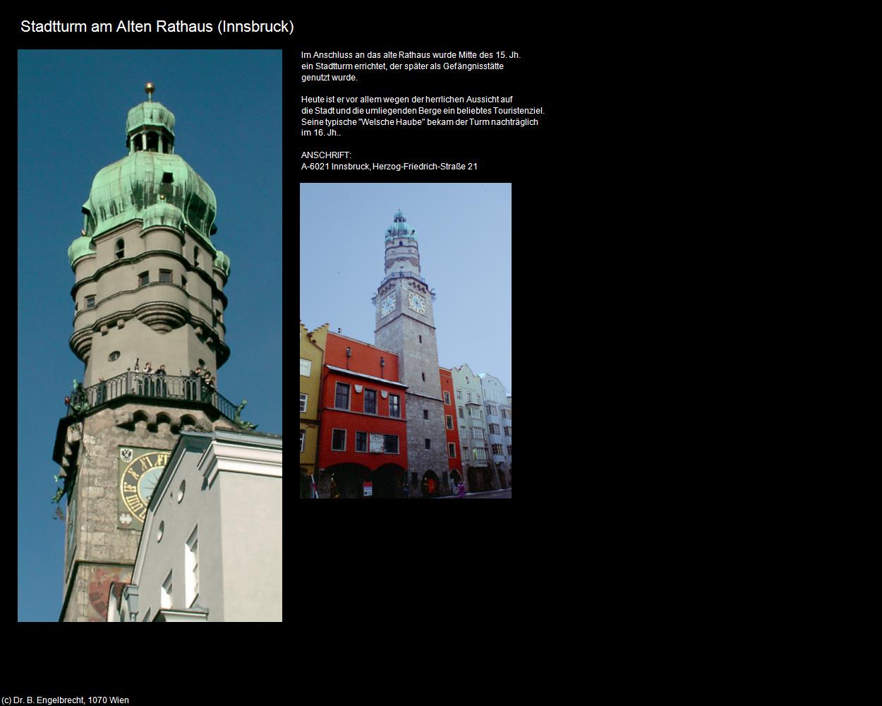 Stadtturm vom Alten Rathaus (Innsbruck) in Kulturatlas-TIROL