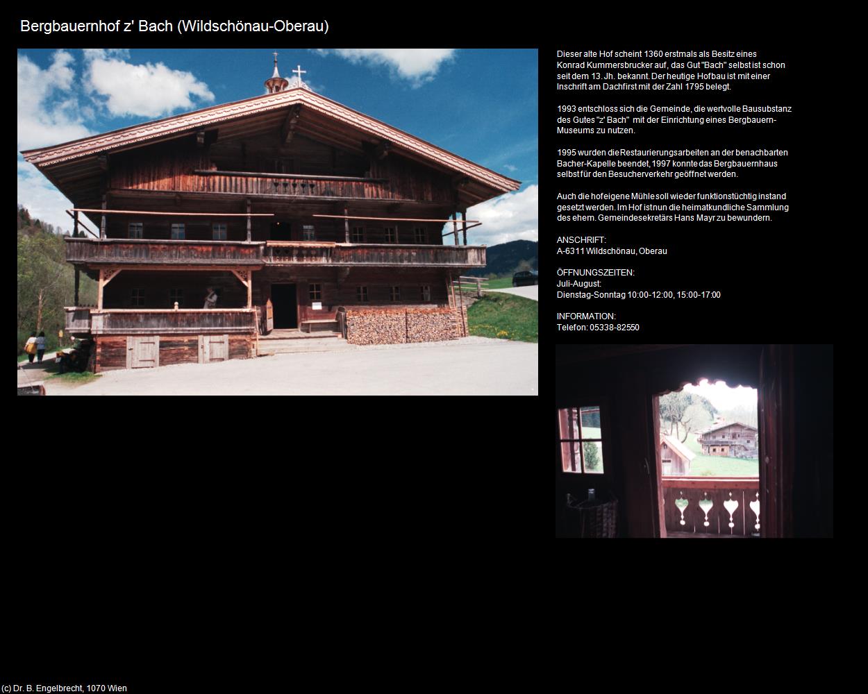 Bergbauernhof z' Bach (Oberau) (Wildschönau) in Kulturatlas-TIROL