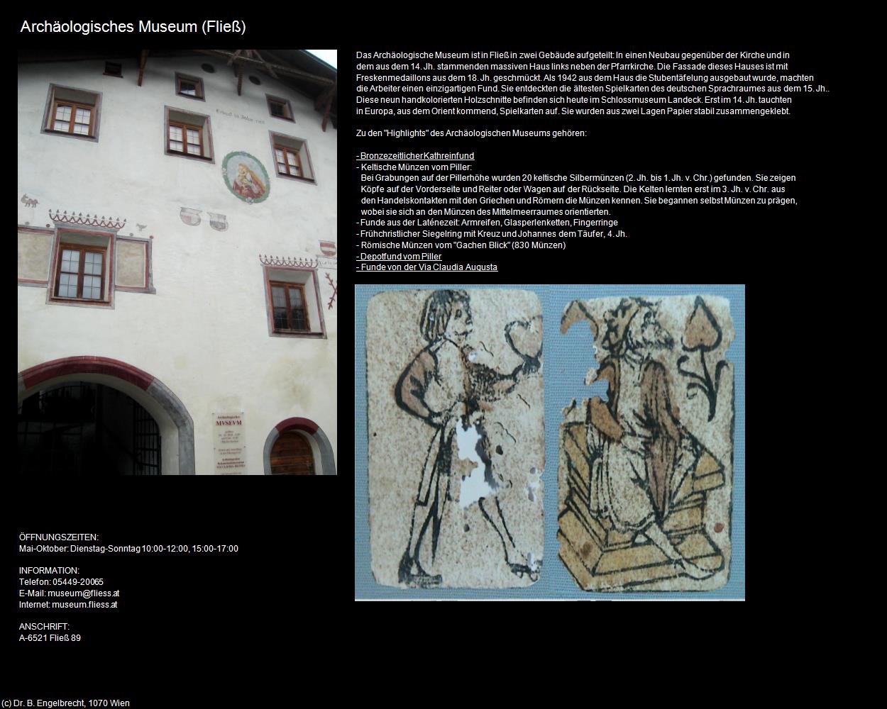 Archäologisches Museum (Fließ) in Kulturatlas-TIROL(c)B.Engelbrecht