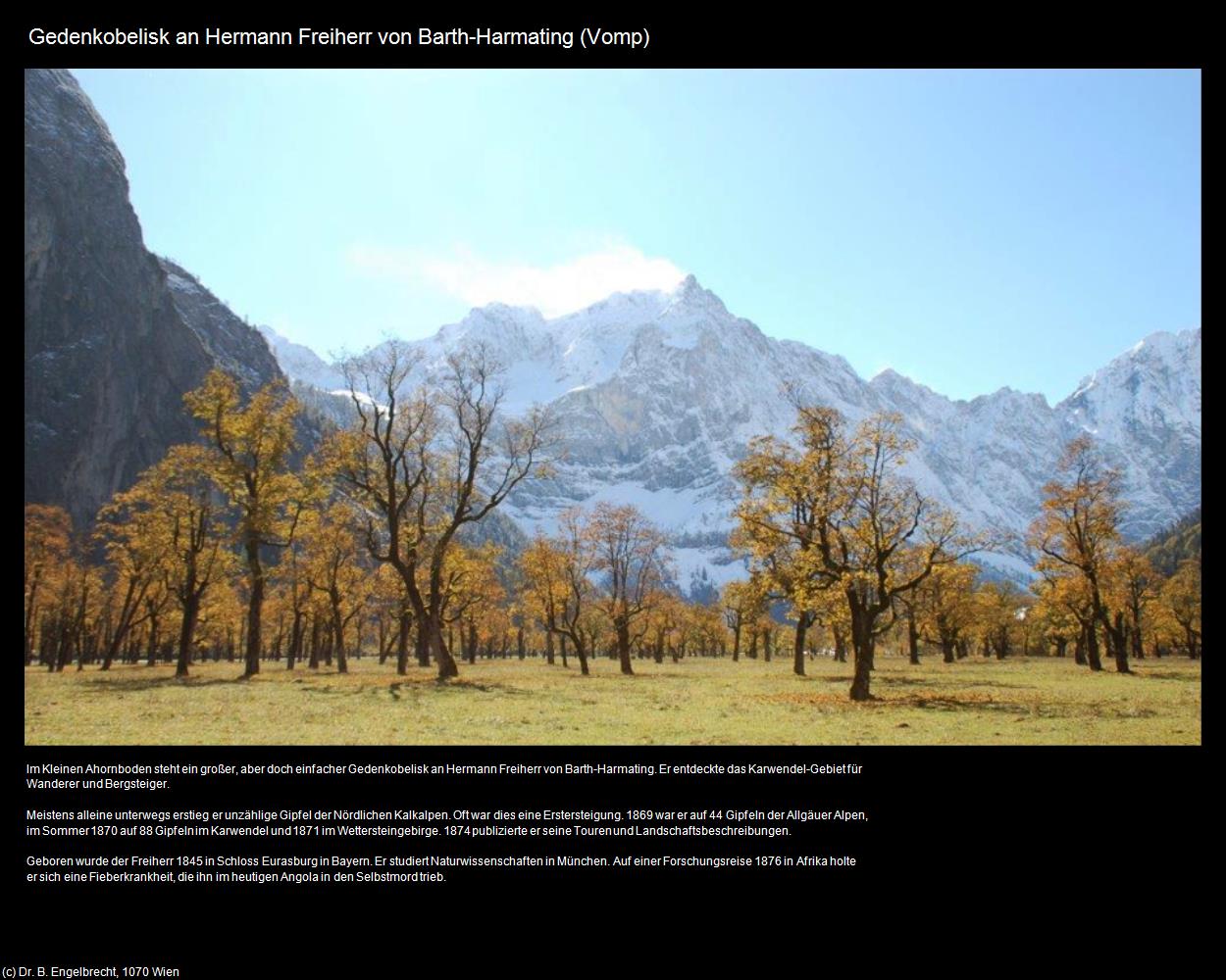 Gedenkobelisk an Hermann Freiherr von Barth-Harmating (Vomp) in Kulturatlas-TIROL