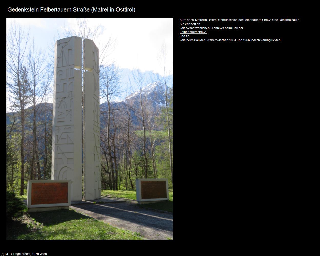 Gedenkstein Felbertauern Straße   (Matrei in Osttirol) in Kulturatlas-TIROL(c)B.Engelbrecht