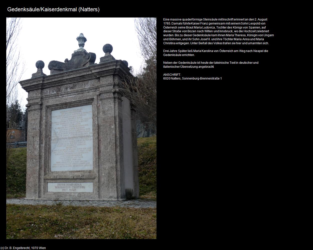 Gedenksäule/Kaiserdenkmal (Natters) in Kulturatlas-TIROL