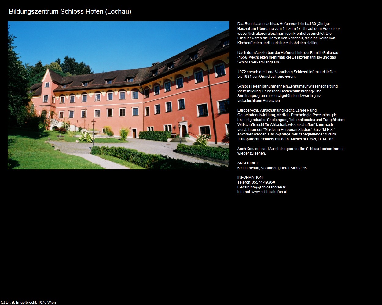 Bildungszentrum Schloss Hofen (Lochau) in Kulturatlas-VORARLBERG