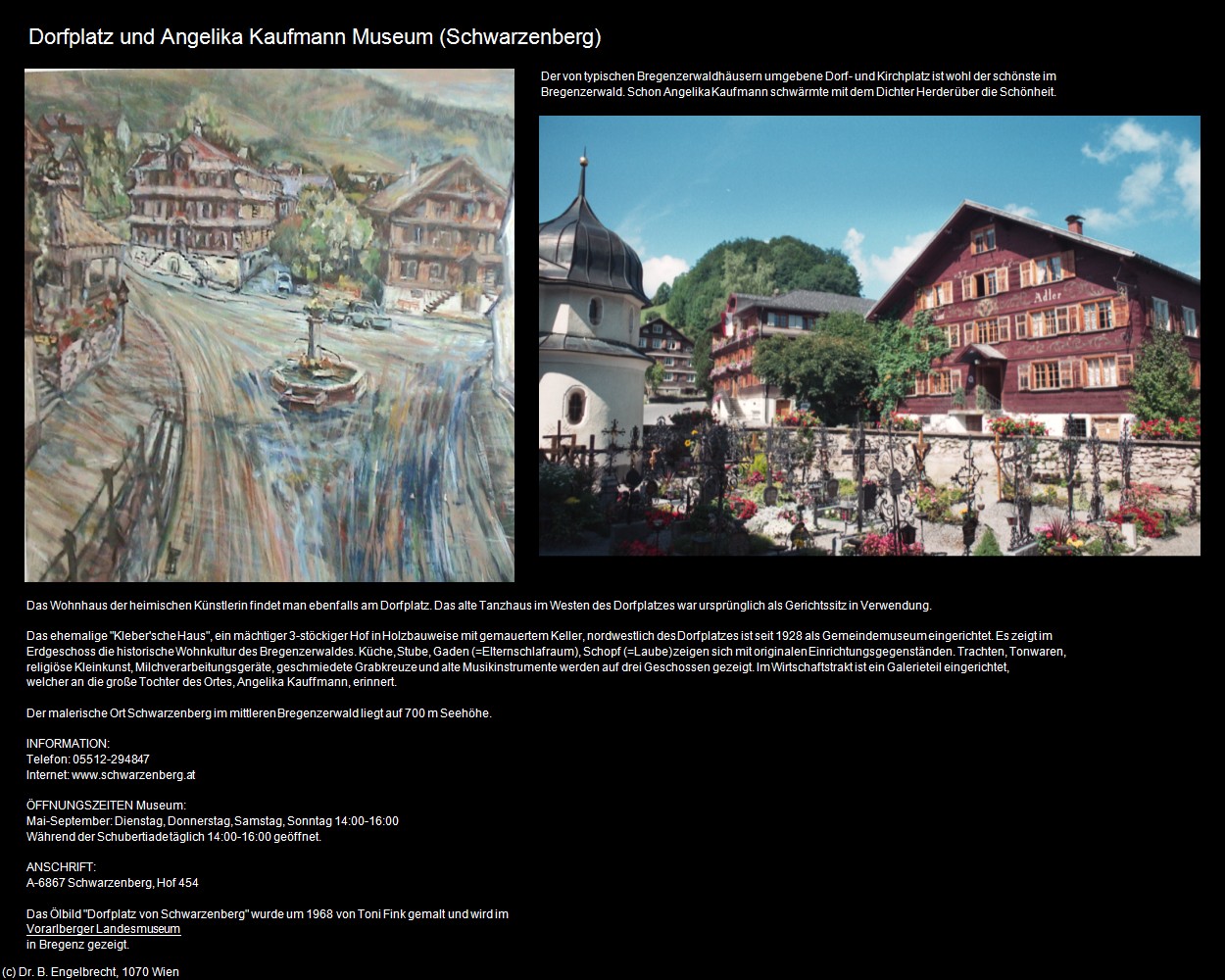 Dorfplatz und Angelika Kaufmann Museum (Schwarzenberg) in Kulturatlas-VORARLBERG(c)B.Engelbrecht