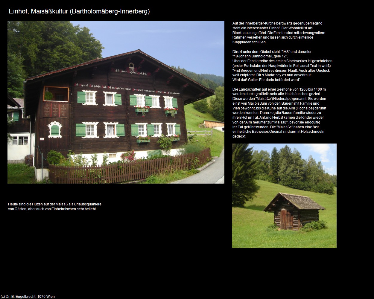 Einhof, Maisäßkultur (Innerberg) (Bartholomäberg) in Kulturatlas-VORARLBERG