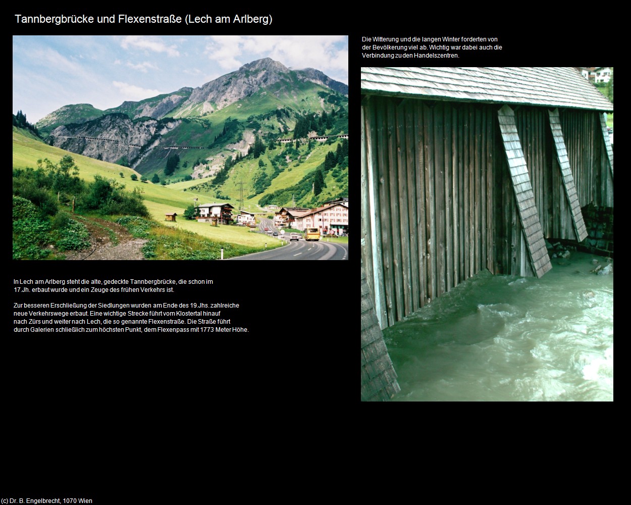 Tannbergbrücke und Flexenstraße (Lech am Arlberg) in Kulturatlas-VORARLBERG