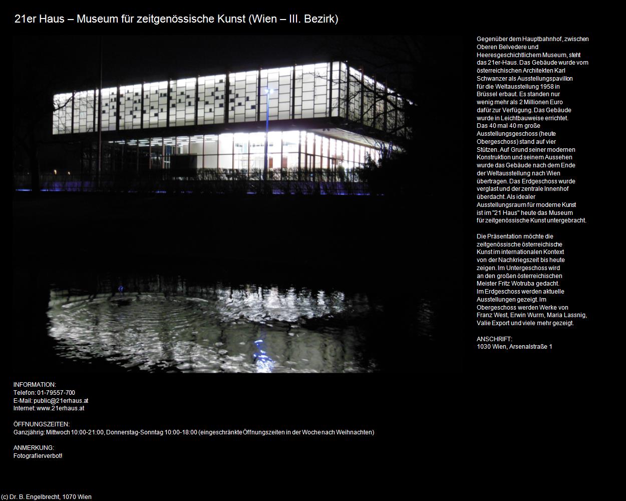 21er Haus - Museum für zeitgenössische Kunst  (Belvedere) in Kulturatlas-WIEN