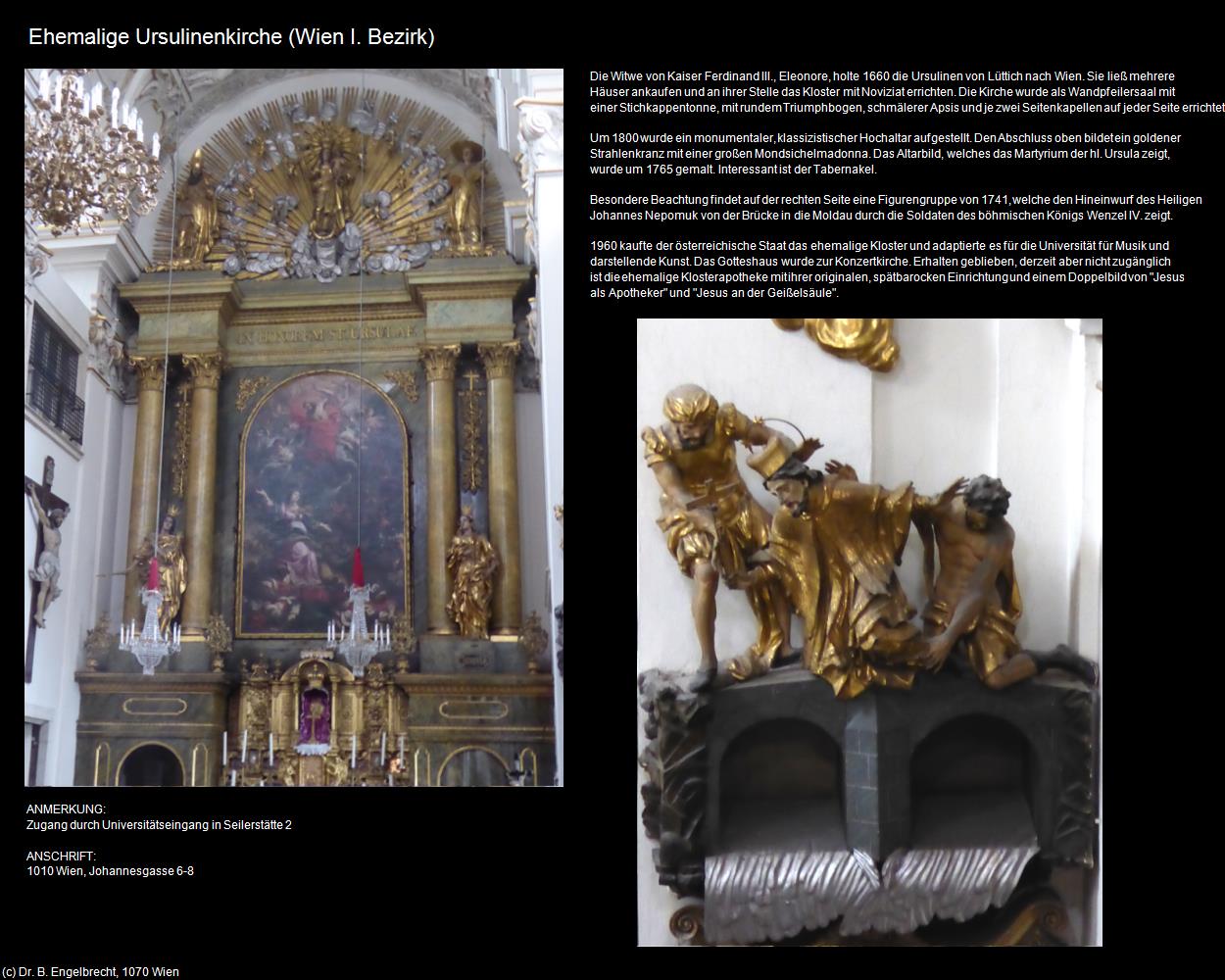 Ehem. Ursulinenkirche  (I. Bezirk-Innere Stadt) in Kulturatlas-WIEN