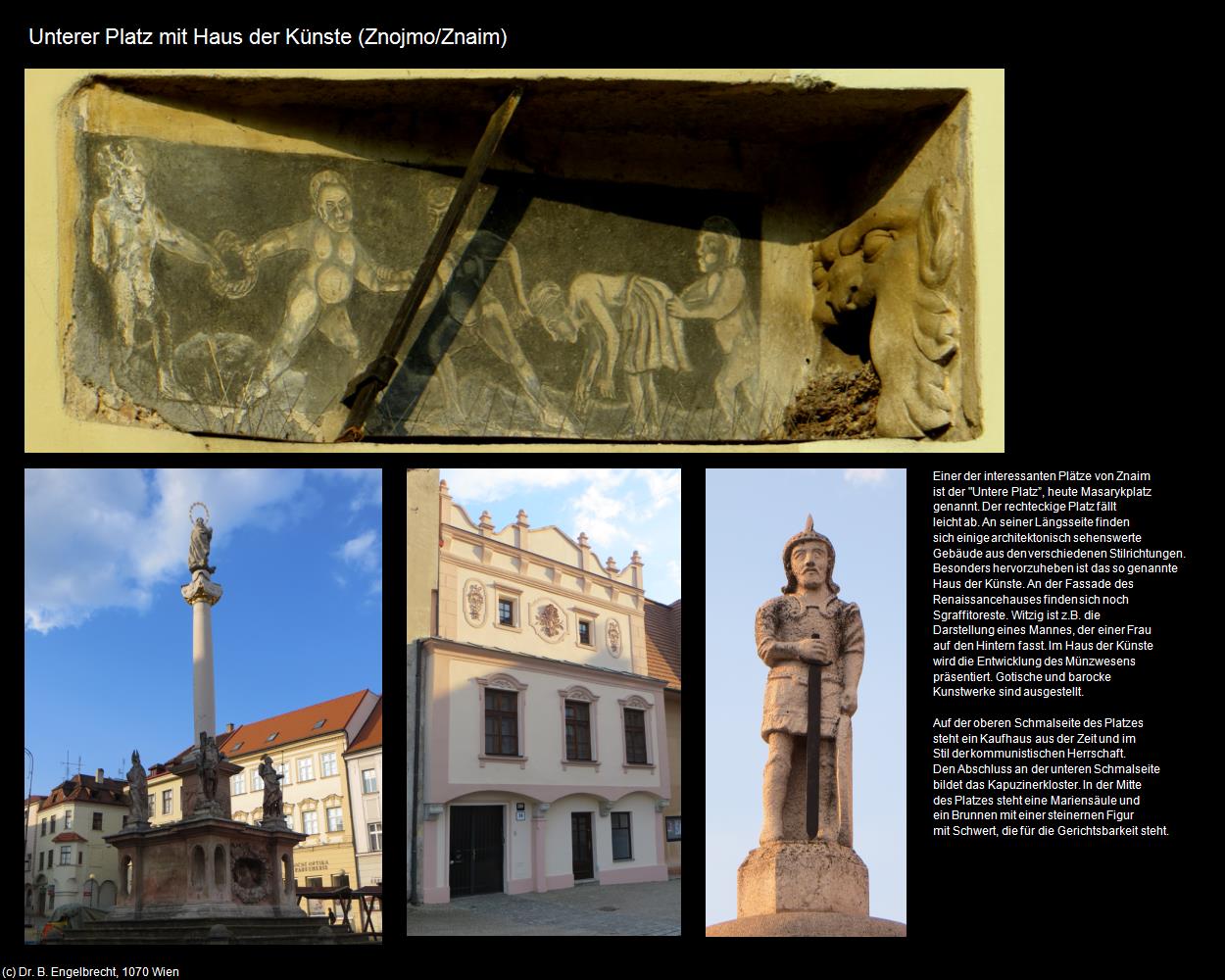Unterer Platz mit Haus der Künste  (Znojmo/Znaim) in Kulturatlas-TSCHECHIEN