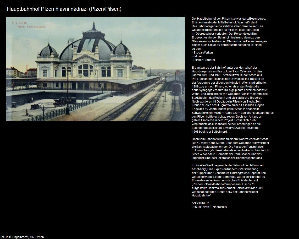 Hauptbahnhof Plzen hlavni nádrazi (Plzen/Pilsen) in Kulturatlas-TSCHECHIEN