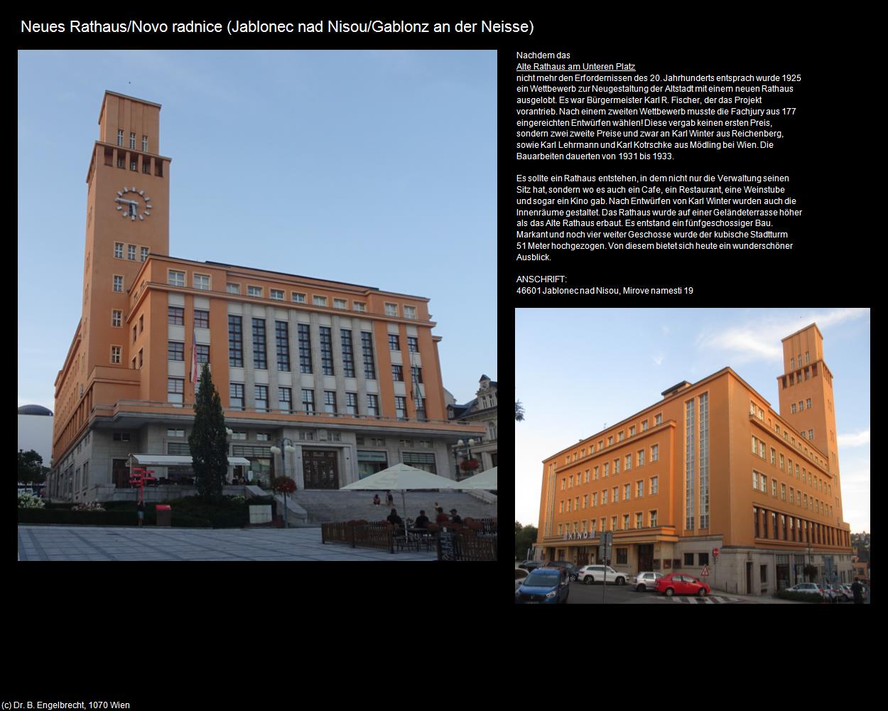 Neues Rathaus (Jablonec nad Nisou/Gablonz an der Neisse) in Kulturatlas-TSCHECHIEN(c)B.Engelbrecht