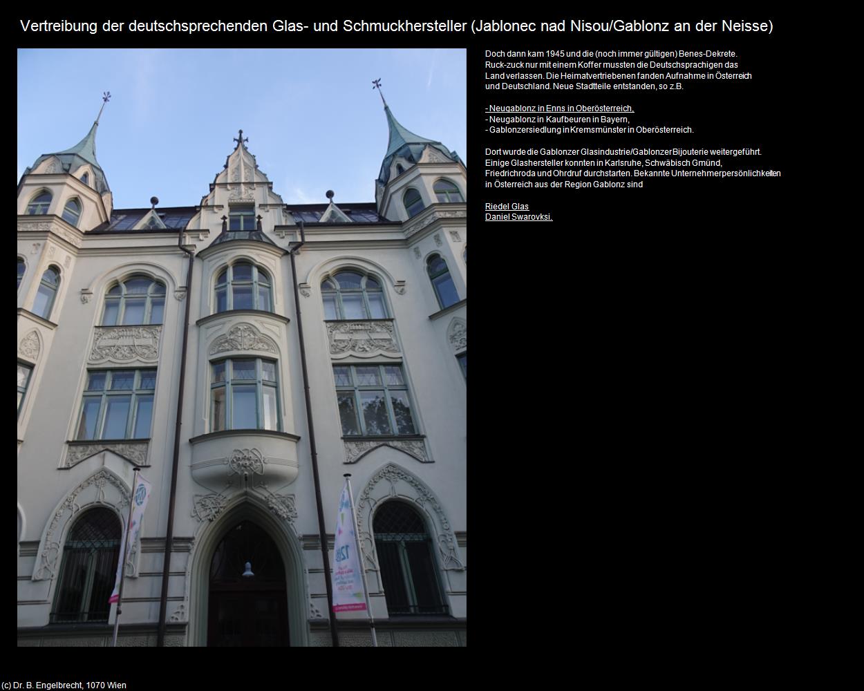 Vertreibung der deutschsprechenden Glas- und Schmuckhersteller  (Jablonec nad Nisou/Gablonz an der Neisse) in Kulturatlas-TSCHECHIEN(c)B.Engelbrecht