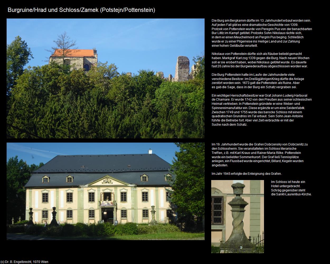 Burgruine und Schloss (Potstejn/Pottenstein) in Kulturatlas-TSCHECHIEN