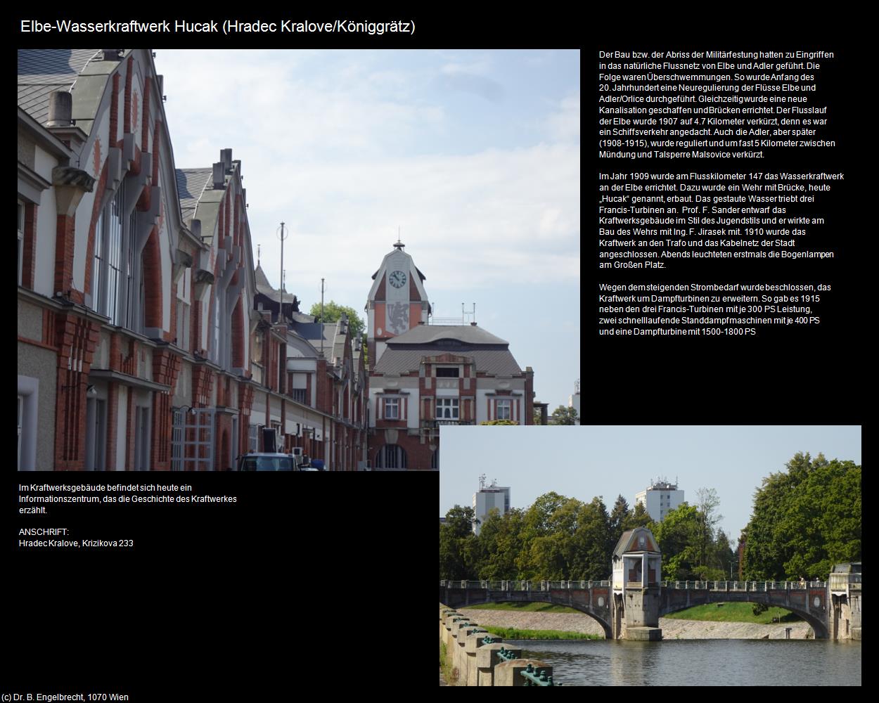 Elbe-Wasserkraftwerk Hucak (Hradec Kralove/Königgrätz) in Kulturatlas-TSCHECHIEN