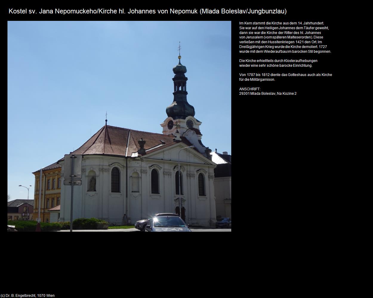 Kirche hl. Johannes von Nepomuk (Mlada Boleslav/Jungbunzlau) in Kulturatlas-TSCHECHIEN