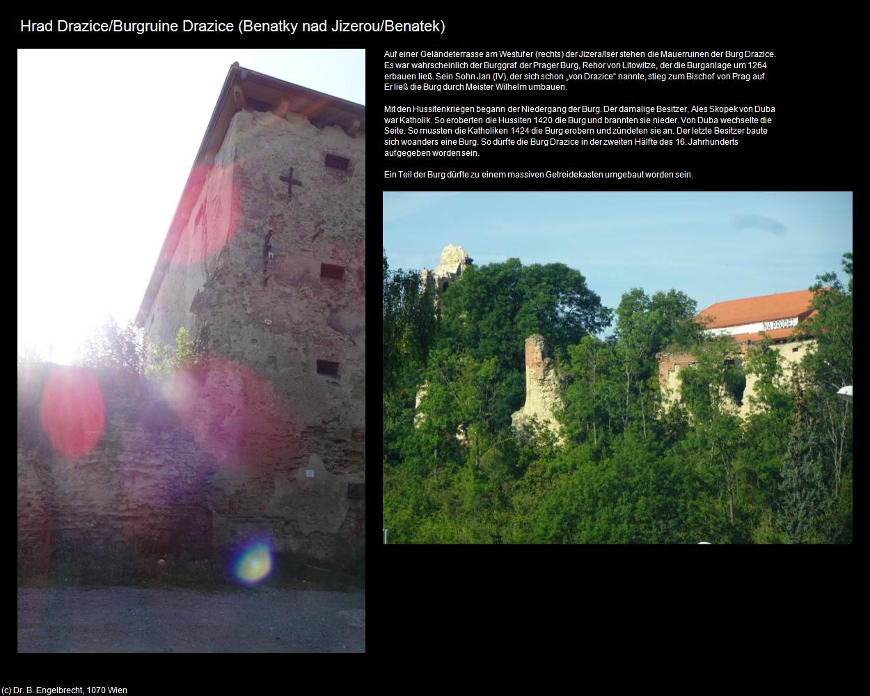 Burgruine Drazice (Benatky nad Jizerou/Benatek) in Kulturatlas-TSCHECHIEN
