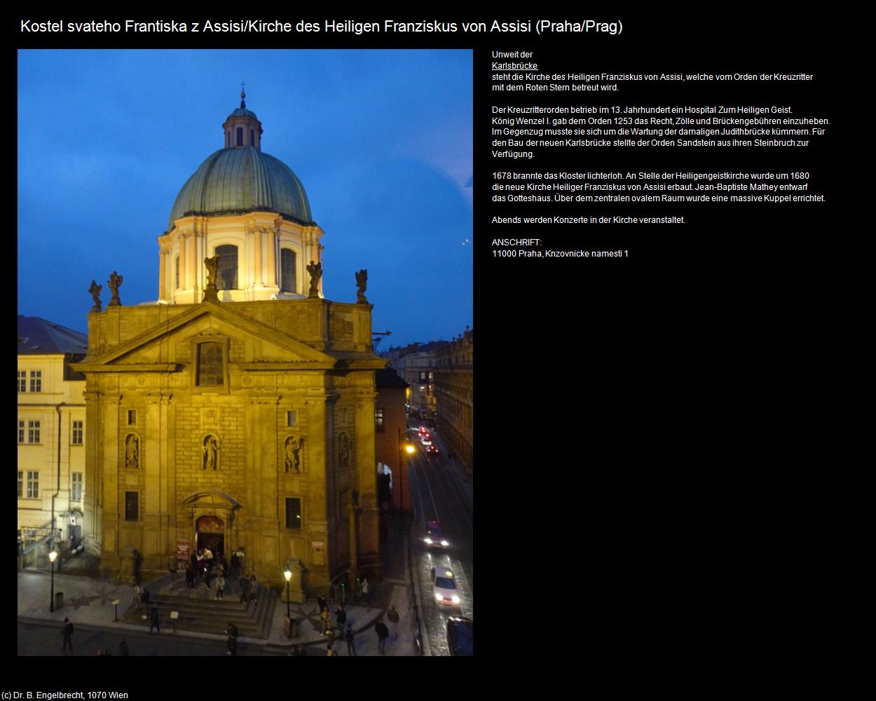 Kirche des Heiligen Franziskus von Assisi (Praha-Stare Mesto/Prager-Altstadt) in Kulturatlas-TSCHECHIEN(c)B.Engelbrecht