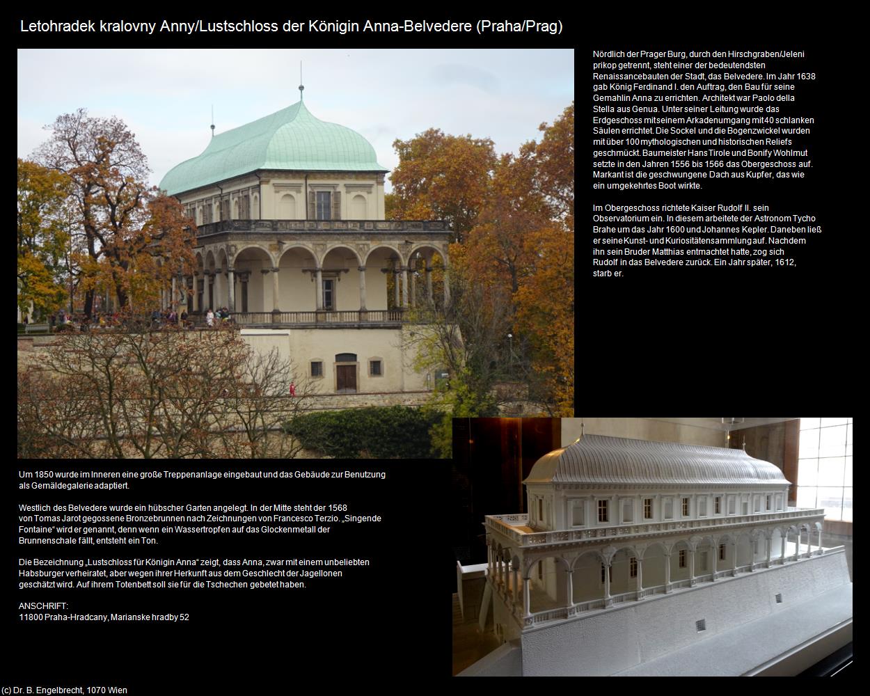 Lustschloss der Königin Anna-Belvedere (Praha-Hradcany/Prager-Burgberg) in Kulturatlas-TSCHECHIEN