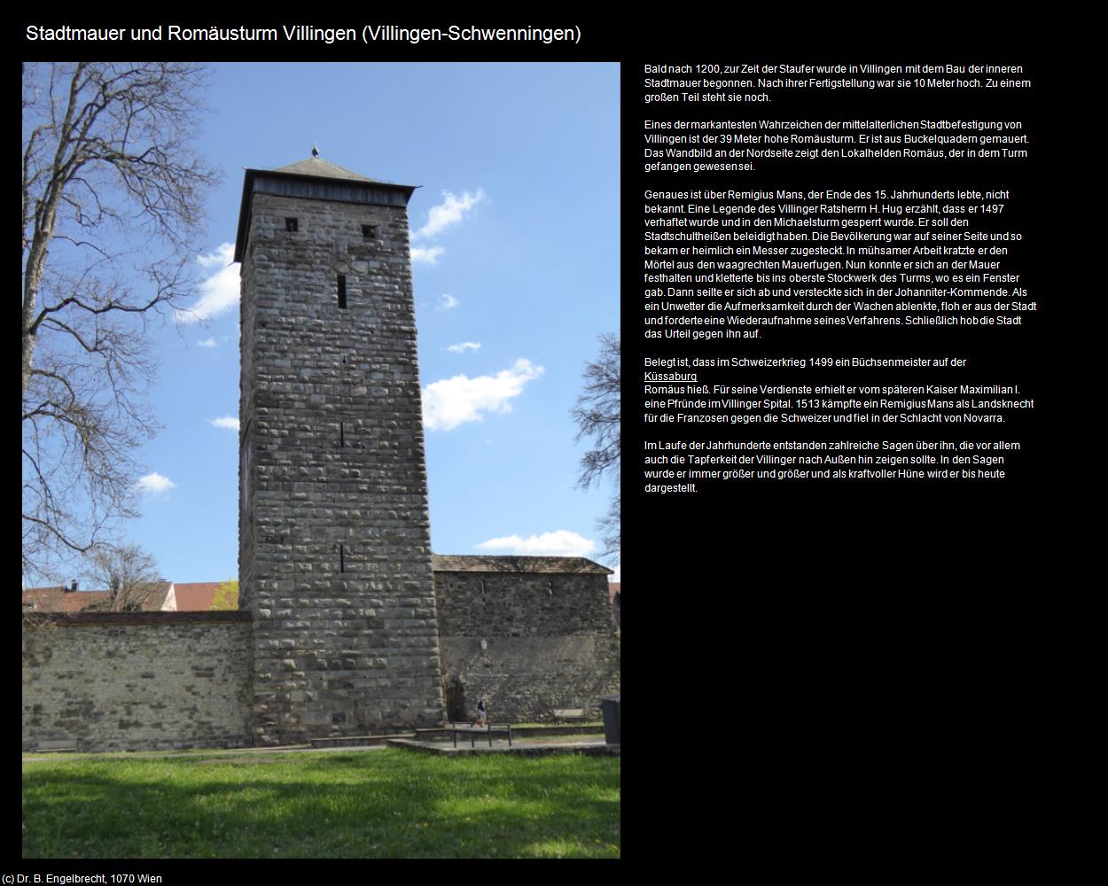 Stadtmauer und Romäusturm (Villingen) (Villingen-Schwenningen ) in Kulturatlas-BADEN-WÜRTTEMBERG(c)B.Engelbrecht