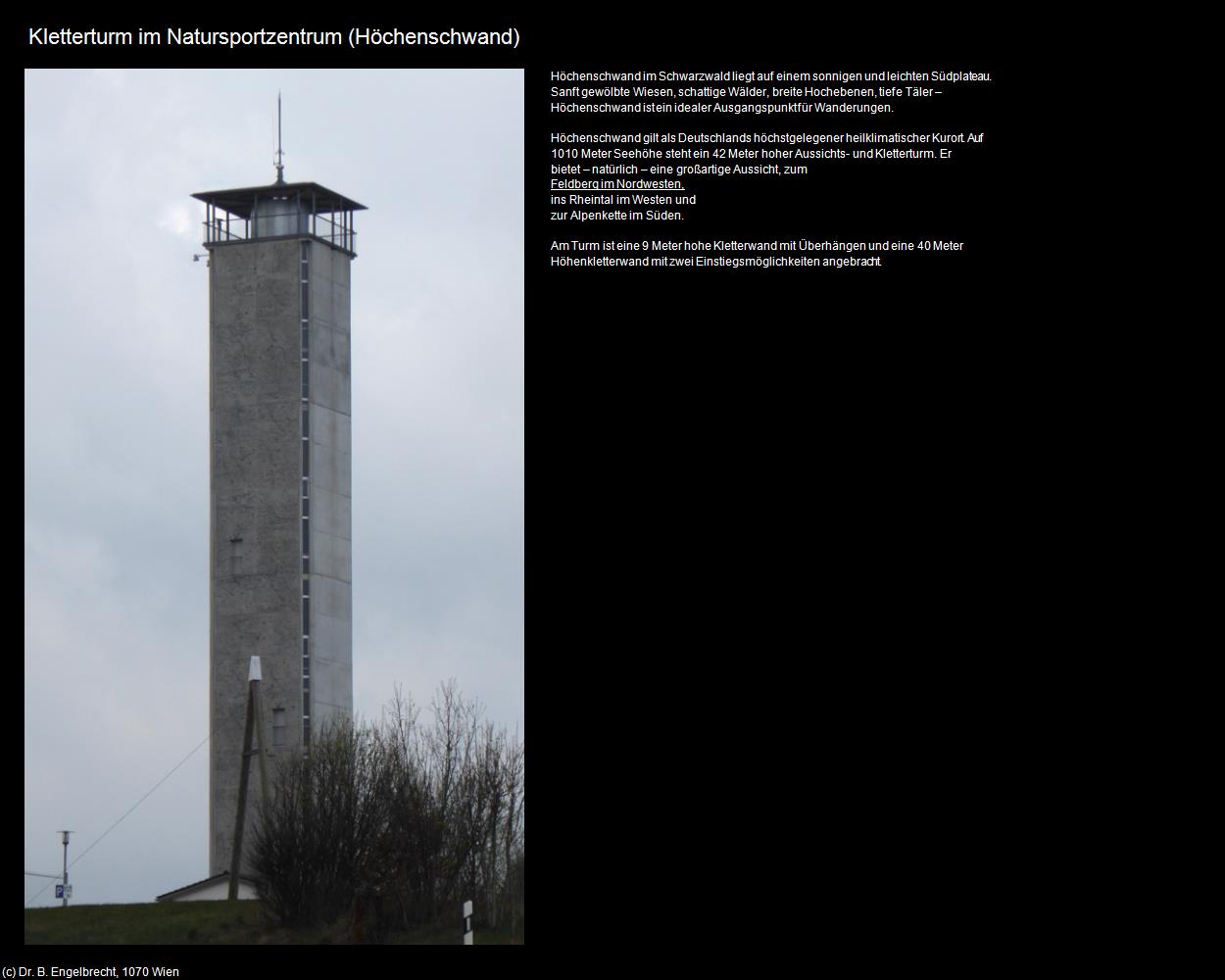 Kletterturm im Natursportzentrum (Höchenschwand) in Kulturatlas-BADEN-WÜRTTEMBERG(c)B.Engelbrecht