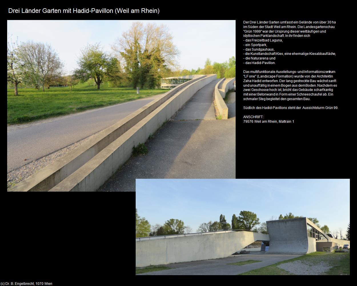 Drei Länder Garten mit Hadid-Pavillon (Weil am Rhein) in Kulturatlas-BADEN-WÜRTTEMBERG