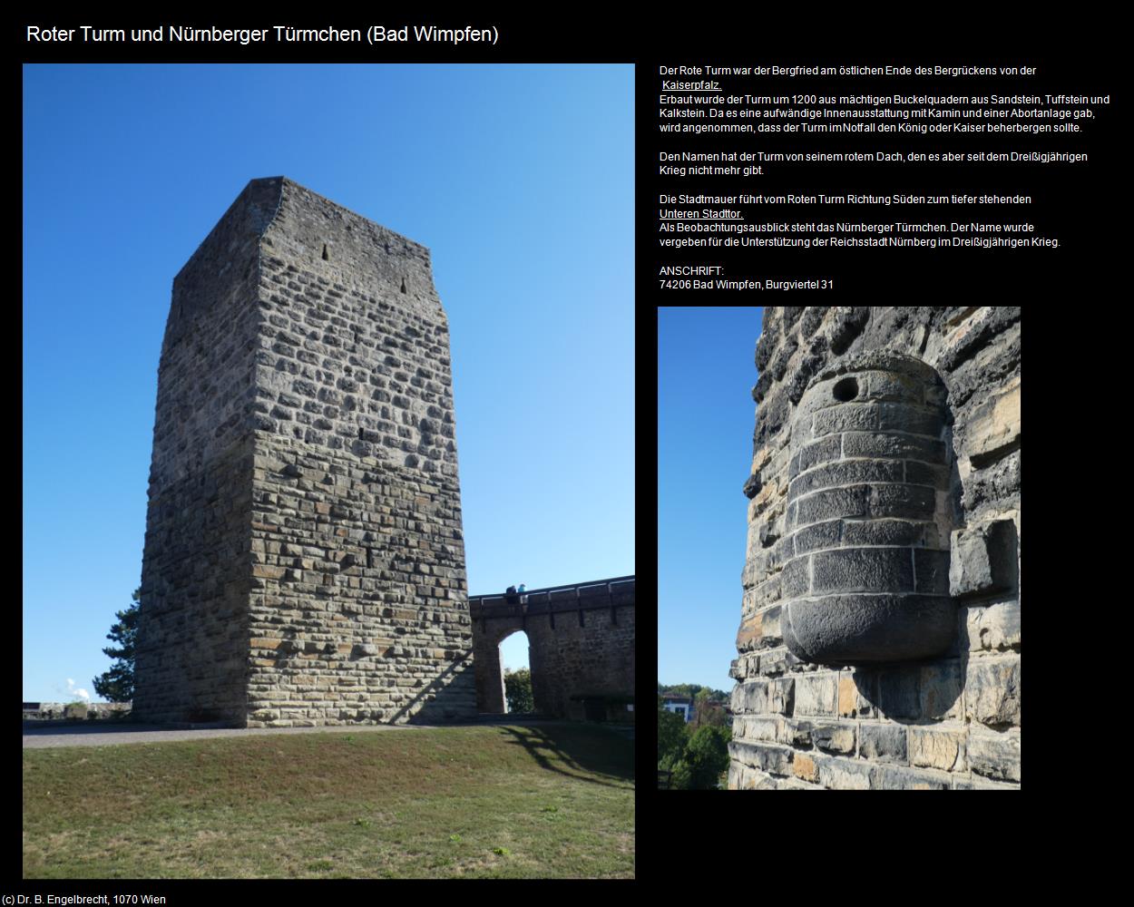 Roter Turm und Nürnberger Türmchen (Bad Wimpfen) in Kulturatlas-BADEN-WÜRTTEMBERG(c)B.Engelbrecht