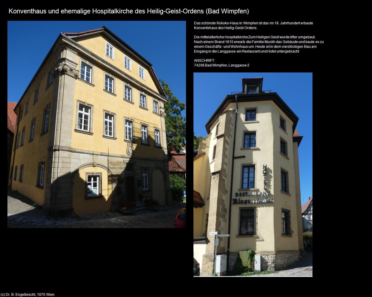 Konventhaus und ehemalige Hospitalkirche des Heilig-Geist-Ordens (Bad Wimpfen) in Kulturatlas-BADEN-WÜRTTEMBERG