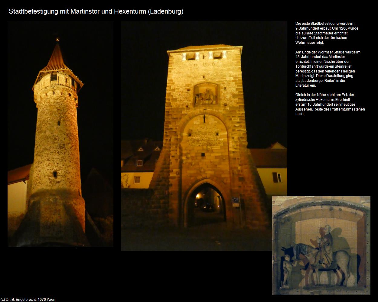 Stadtbefestigung mit Martintor und Hexenturm (Ladenburg) in Kulturatlas-BADEN-WÜRTTEMBERG