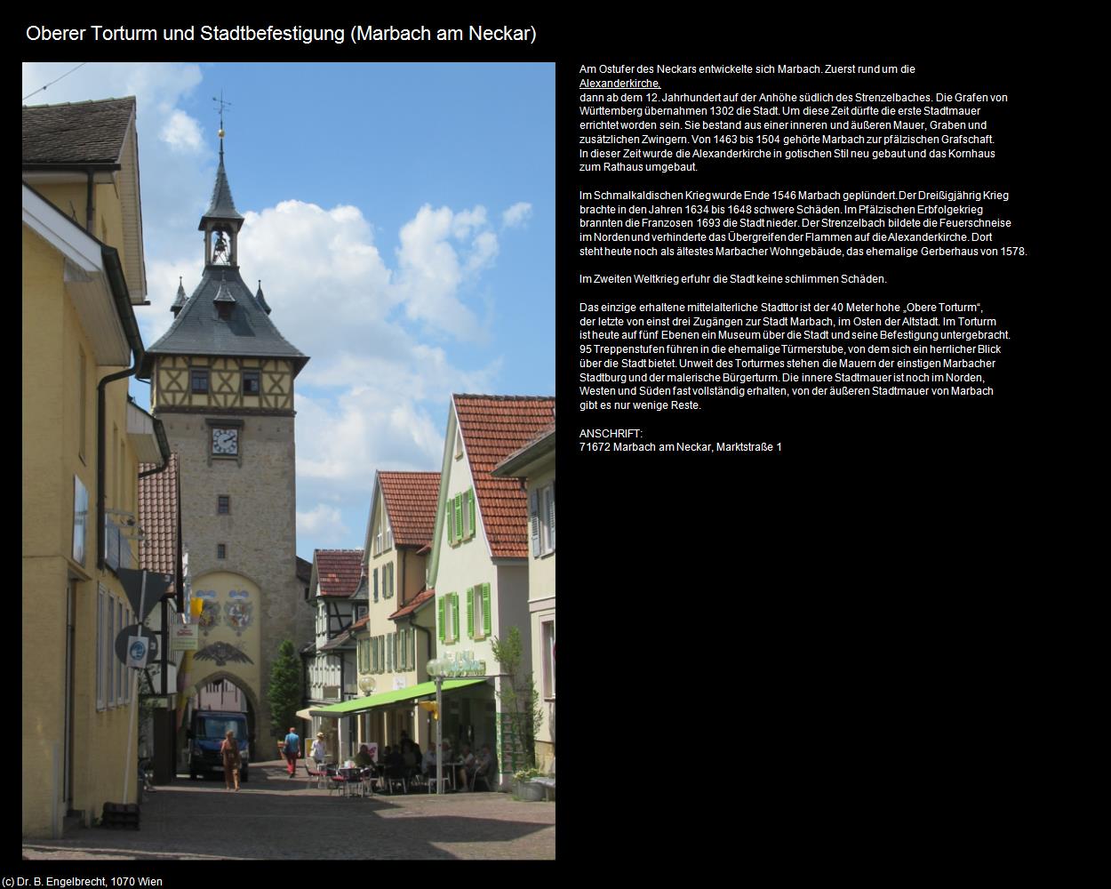 Oberer Torturm und Stadtbefestigung (Marbach am Neckar) in Kulturatlas-BADEN-WÜRTTEMBERG(c)B.Engelbrecht