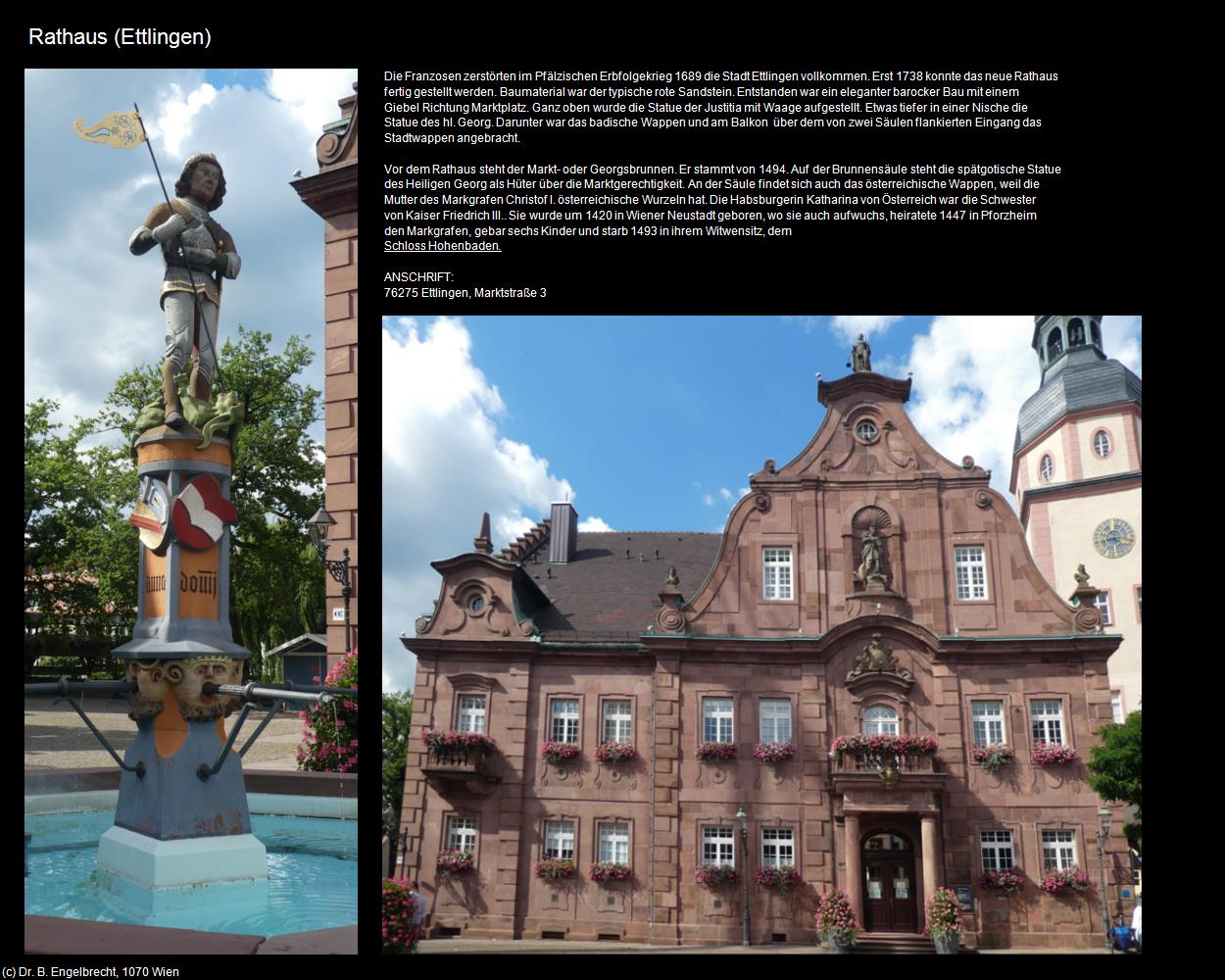 Rathaus mit Georgsbrunnen (Ettlingen) in Kulturatlas-BADEN-WÜRTTEMBERG(c)B.Engelbrecht