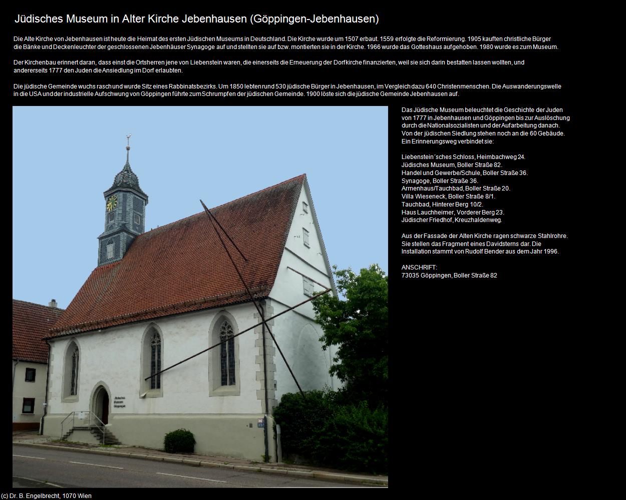 Jüdisches Museum Göppingen (Jebenhausen) (Göppingen) in Kulturatlas-BADEN-WÜRTTEMBERG