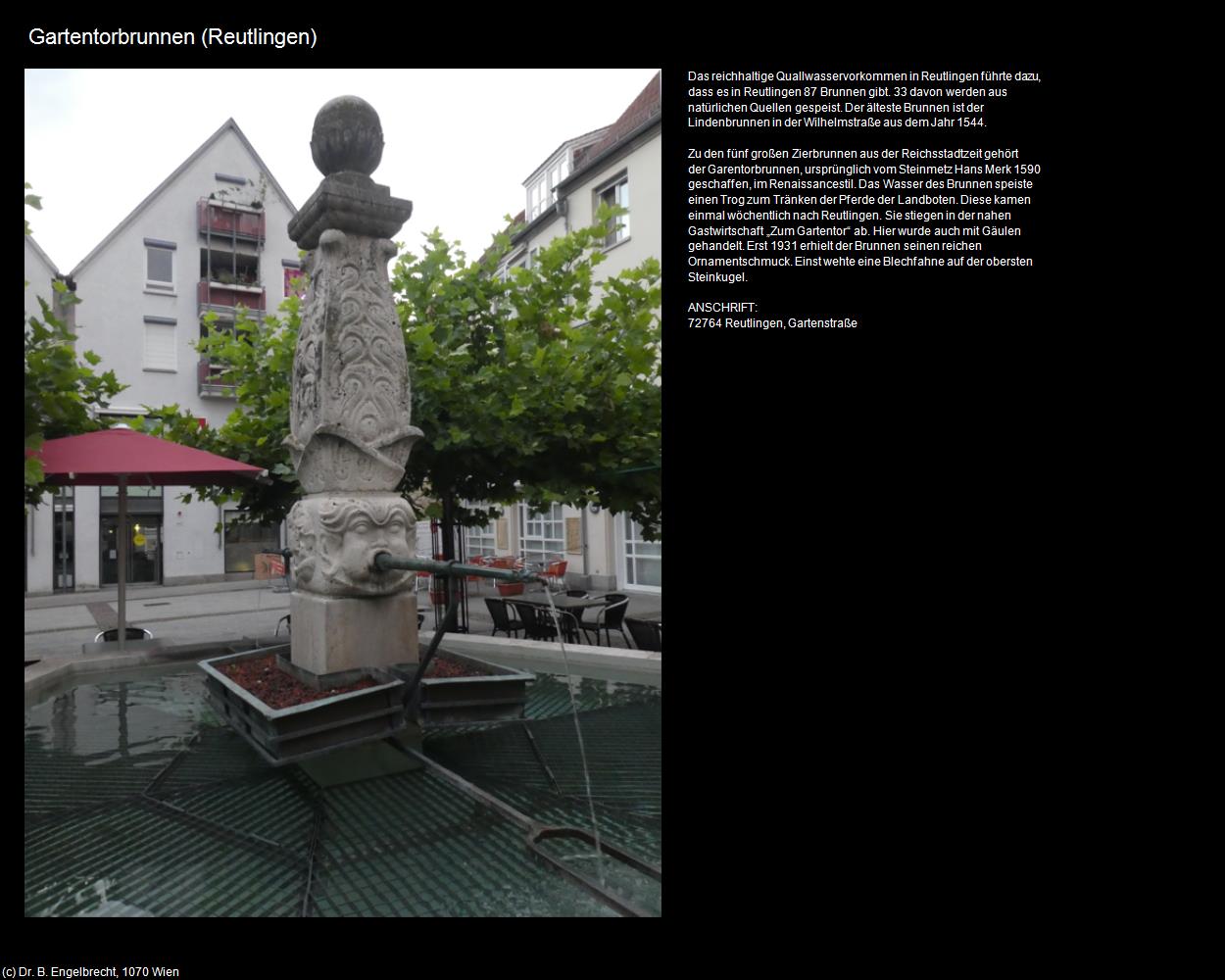 Gartentorbrunnen (Reutlingen) (Reutlingen) in Kulturatlas-BADEN-WÜRTTEMBERG