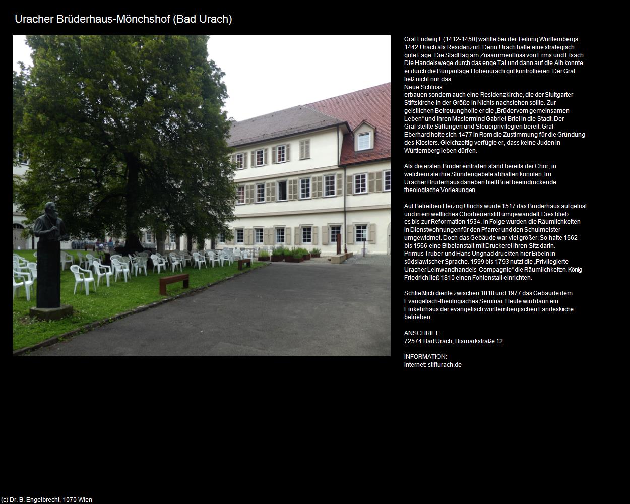 Uracher Brüderhaus-Mönchshof  (Bad Urach) in Kulturatlas-BADEN-WÜRTTEMBERG(c)B.Engelbrecht