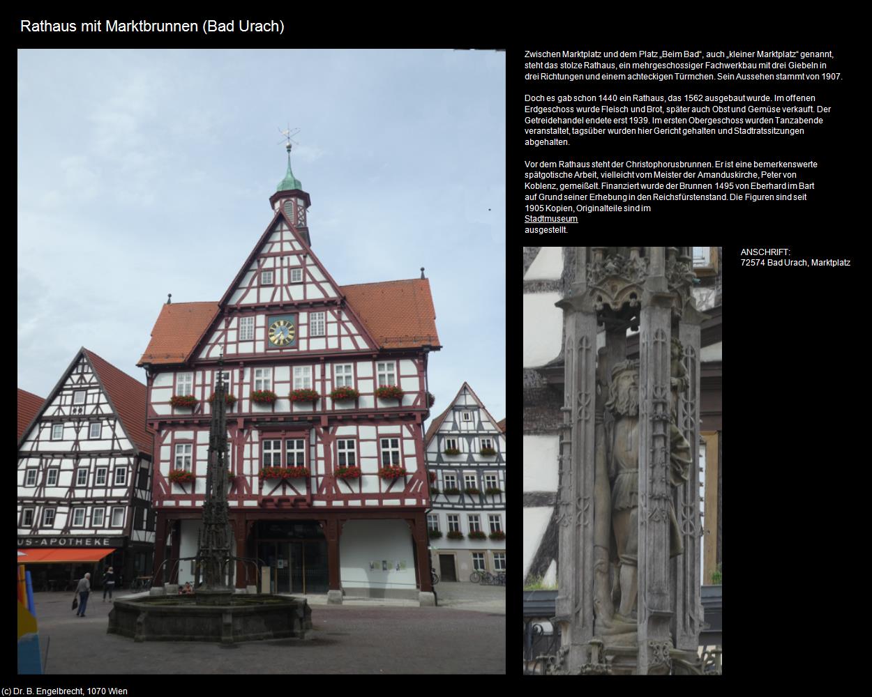 Rathaus mit Marktbrunnen (Bad Urach) in Kulturatlas-BADEN-WÜRTTEMBERG(c)B.Engelbrecht