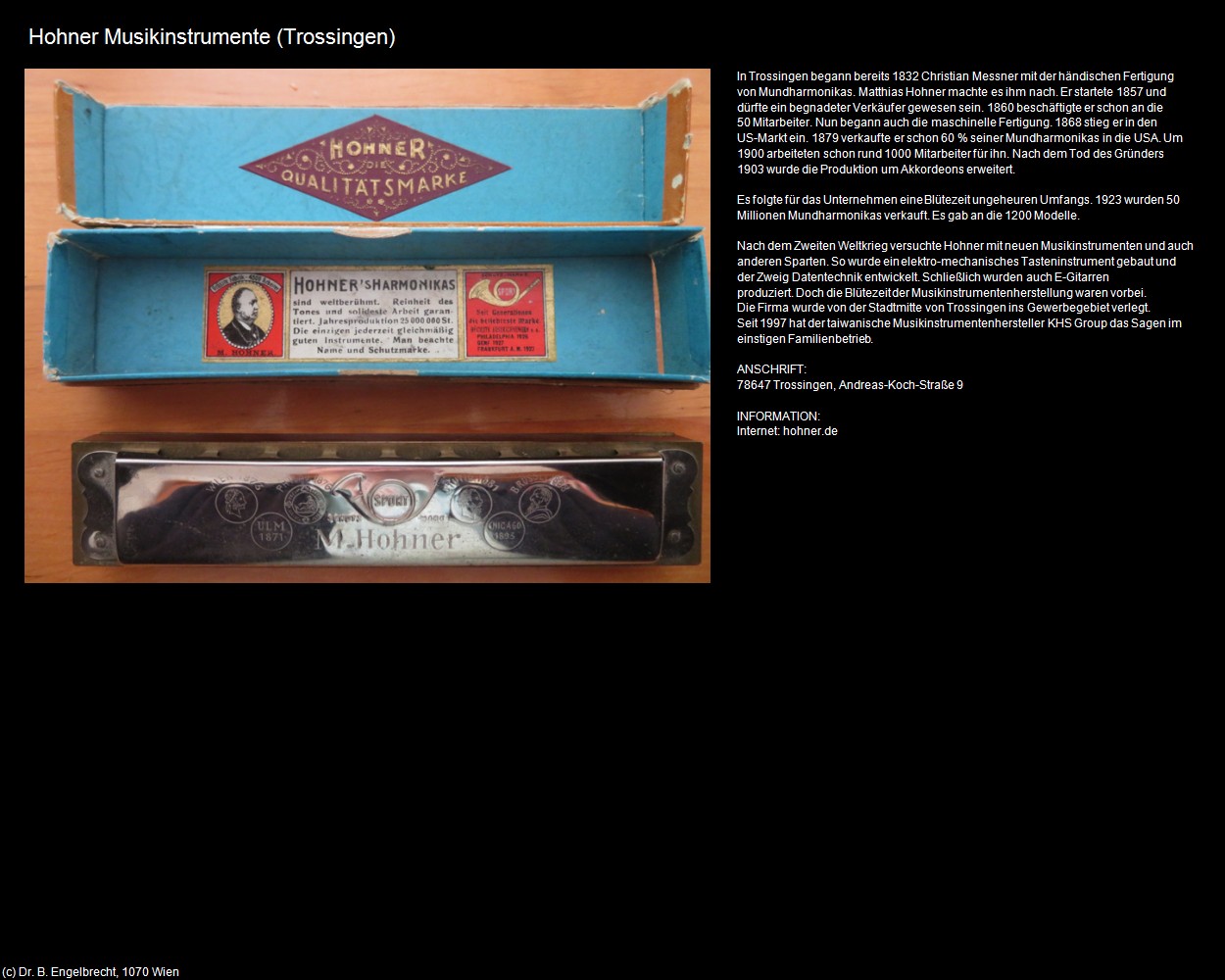 Hohner Musikinstrumente (Trossingen) in Kulturatlas-BADEN-W&Uuml;RTTEMBERG