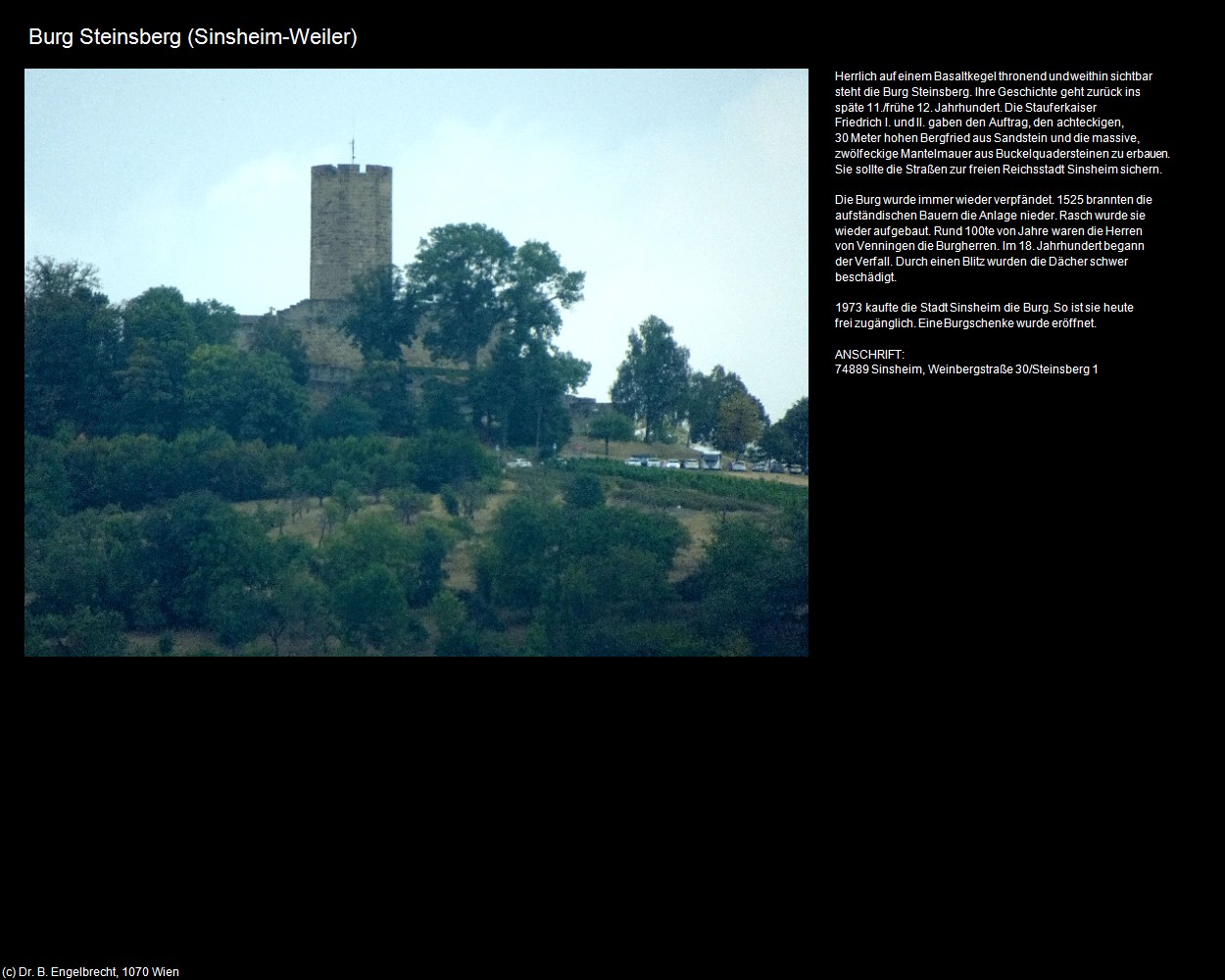 Burg Steinsberg (Sinsheim-Weiler)   (Sinsheim       ) in Kulturatlas-BADEN-W&Uuml;RTTEMBERG