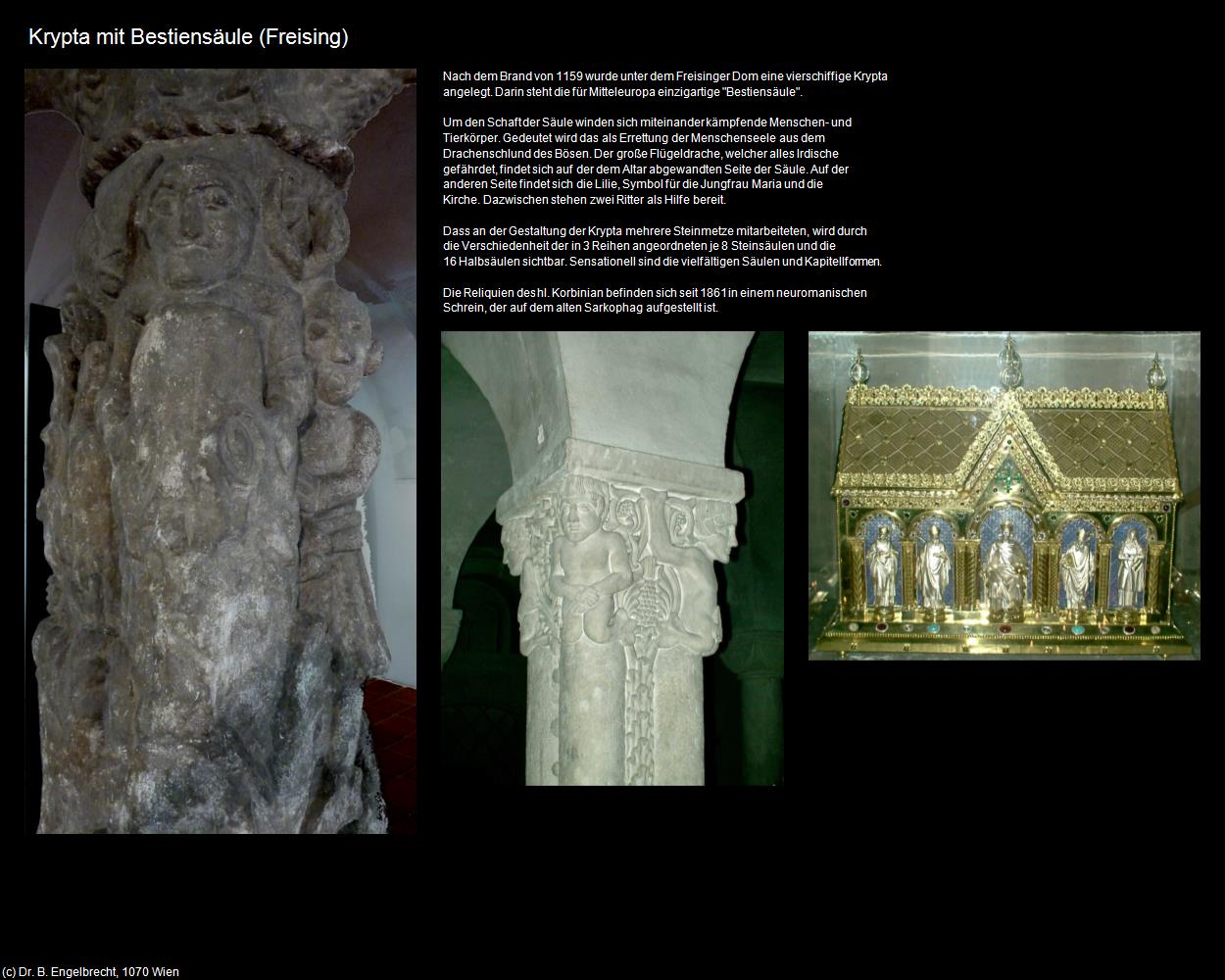Krypta mit Bestiensäule  (Freising) in Kulturatlas-BAYERN