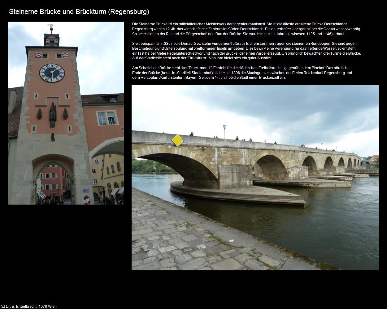 Steinerne Brücke und Brückturm   (Regensburg) in Kulturatlas-BAYERN