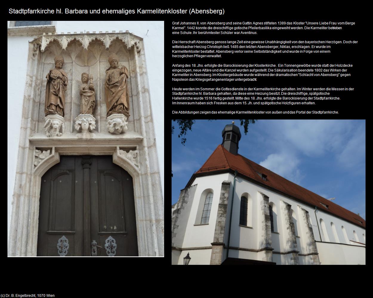 Stpfk. hl. Barbara und ehem. Karmelitenkloster (Abensberg) in Kulturatlas-BAYERN