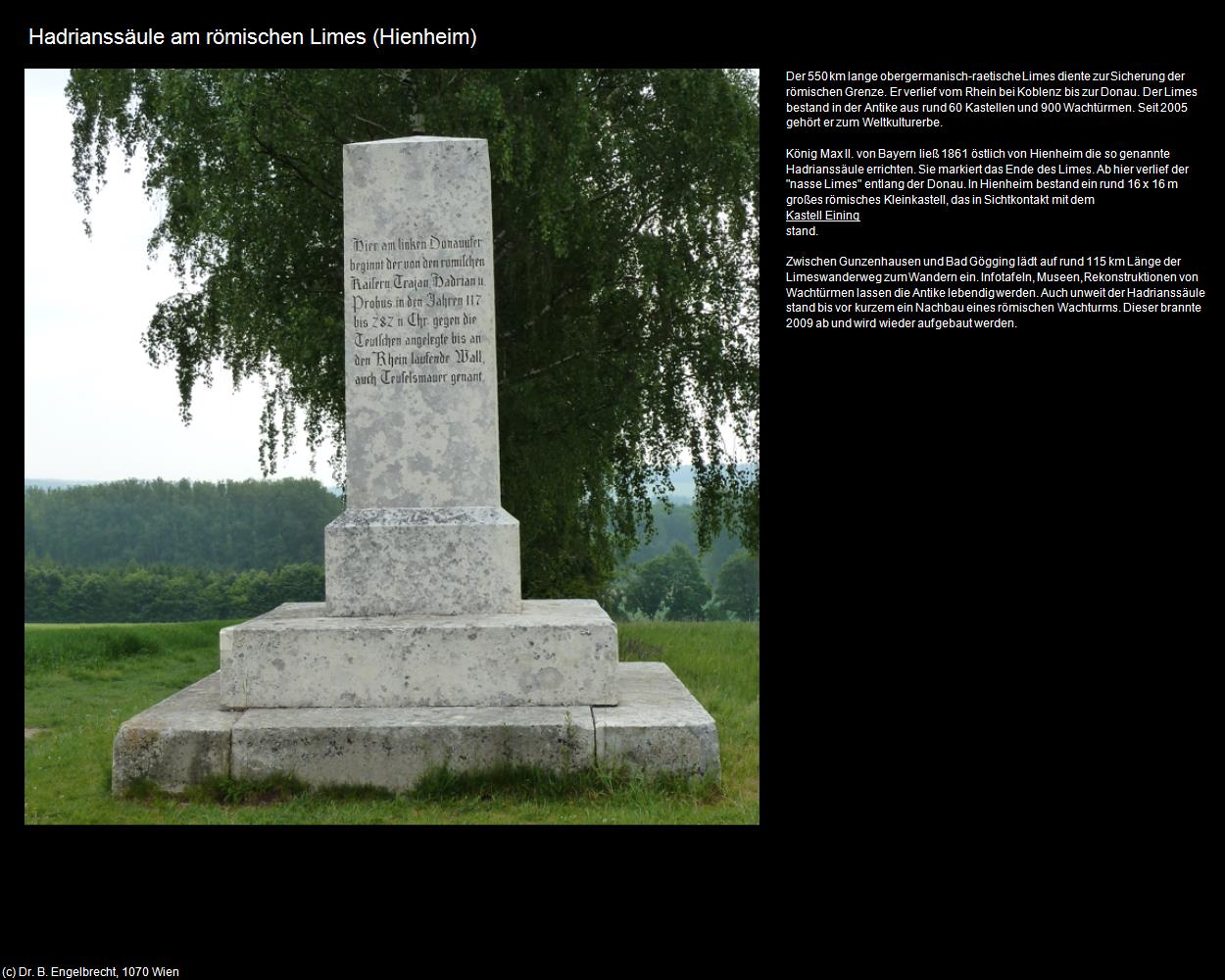 Hadrianssäule am römischen Limes (Hienheim) in Kulturatlas-BAYERN(c)B.Engelbrecht