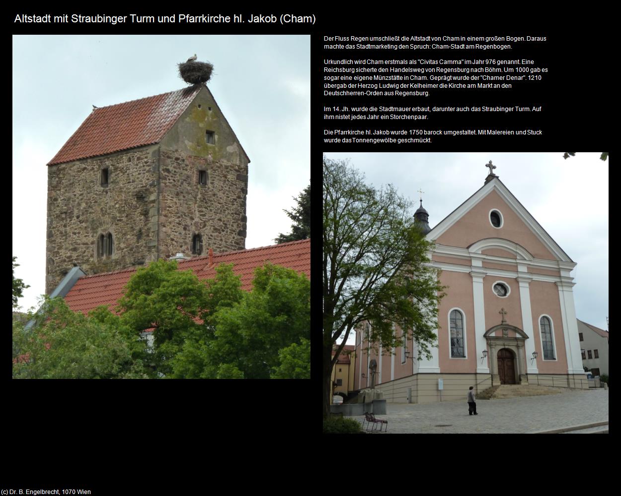 Straubinger Turm und Pfk. hl. Jakob (Cham) in Kulturatlas-BAYERN